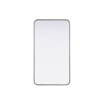 Elegant Decor Contour Metal Rectangle Mirror 20x36 in Silver