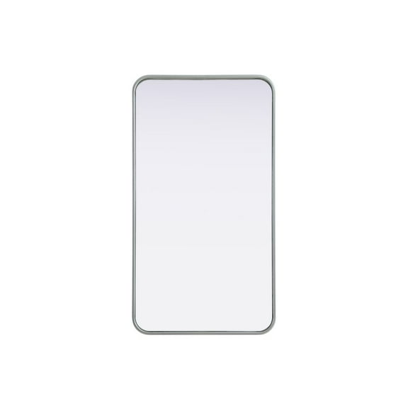 Elegant Decor Contour Metal Rectangle Mirror 20x36 in Silver