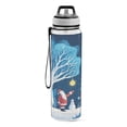 thumbnail image 2 of 1000ML Transparent Sports Water Bottle with Handle & Straw Portable Water Bottle for Outdoor Camping Gym Santa Claus with Hands Raised, 2 of 7