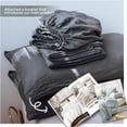 thumbnail image 4 of Simple&Opulence 100% Linen Sheet Set Solid Color-3 Pcs Washed French Linen Bed Sheets(1 Flat Sheet,1 Fitted Sheet,1 Pillowcase)-Breathable Bedding Set (Twin,Dark Grey), 4 of 9