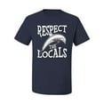 thumbnail image 1 of Wild Bobby Respect The Locals Save Our Oceans Dolphin Animal Lover Men Graphic Tee, Navy, 3X-Large, 1 of 6