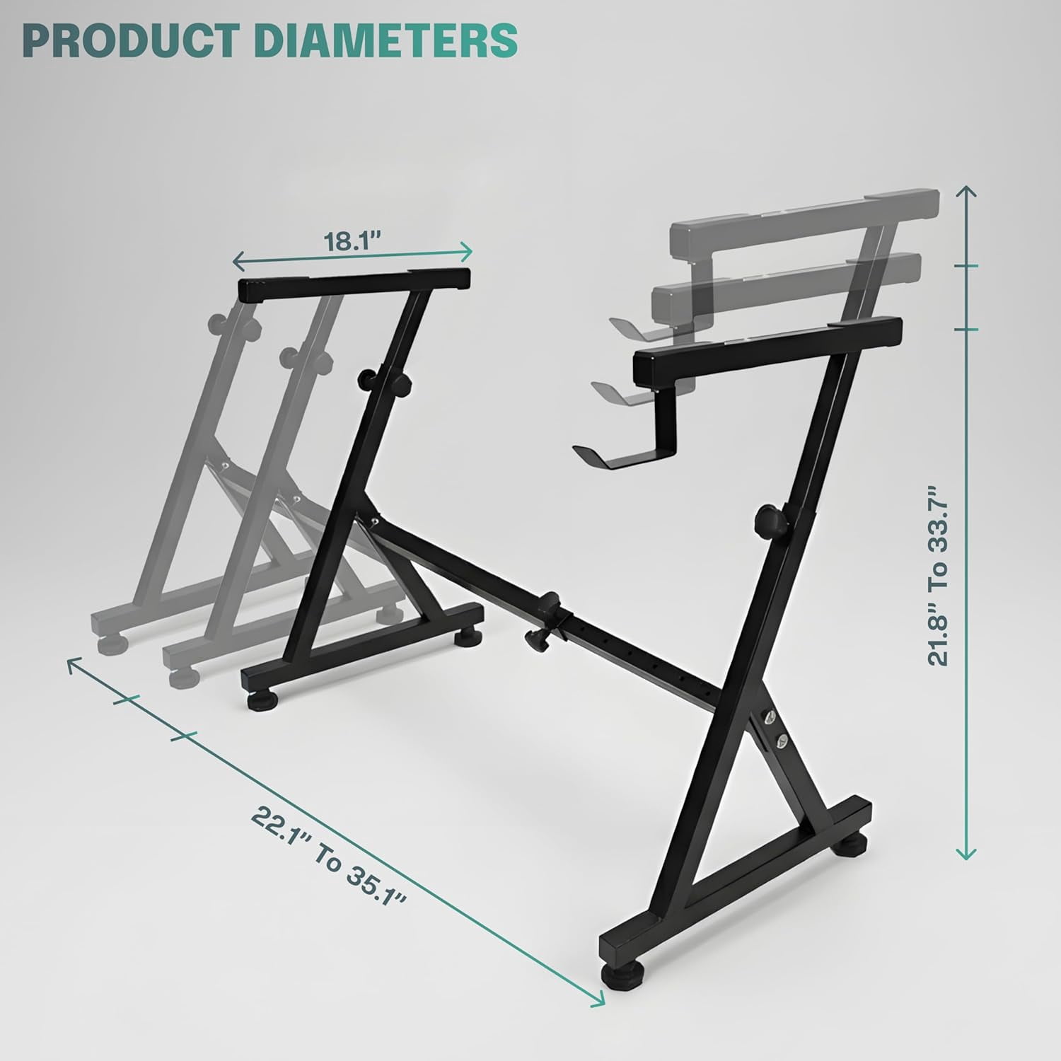 Z Style keyboard piano stand, Heavy Duty 200LBS adjustable keyboard stand Fits 61 76 88 Key, Anti Slip Pads Headphone Hook Home Stage keyboard stand for piano accessories Pro Use