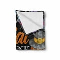 thumbnail image 2 of Halloween Soft Flannel Fleece Blanket, Eat Drink and Be Scary Colorful Sketchy Witch Skull Pumpkins Bats, Cozy Plush for Indoor and Outdoor Use, 60" x 80", Charcoal Grey Multicolor, by Ambesonne, 2 of 6