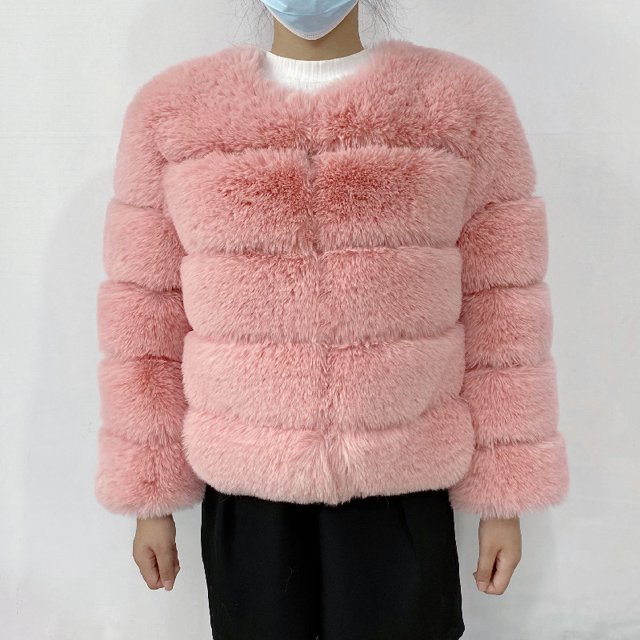 Abrigo de piel sintética para mujer, mullida Chaqueta corta de alta calidad, Tops peludos a la moda, otoño e invierno, 2024