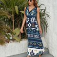 thumbnail image 3 of Vestido Largo Sin Mangas Para Mujer, Bohemian Pattern Traje Informal Para Cumpleaños, Verano, 3 of 5