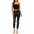 thumbnail image 2 of INSPIRE CHIC Women's Sequin Velvet Spaghetti Strap Club Party Crop Cami Top, 2 of 6