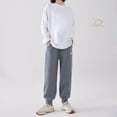 thumbnail image 2 of SGMVNU Girl Eembroidered Sweatpants Casual Long Trousers Elastic High Waist Joggers Pants Teen Girls Sweat Pants with Pockets(Size 15-16 Years, Grey), 2 of 8