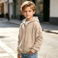 thumbnail image 5 of SERTGUTR Kids Waffle Knit Hoodie Full Zipper Long Sleeve Sleeve Pocket Design Solid Color Warm Casual Everyday School Fall Winter Sweatshirt, 5 of 9