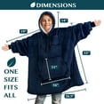 thumbnail image 4 of PAVILIA Wearable Blanket Sweatshirt for Kids Boy Girl Navy Dark Blue, Warm Cozy Giant Blanket Hoodie, Fleece Sherpa Oversized Blanket Sweatshirt with Sleeves, Big Pocket, Christmas Gift, 4 of 7