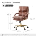 thumbnail image 6 of Luxury Genuine Leather Office Chair Executive Swivel Rocking Adjustable Desk Chair Brown, 6 of 6