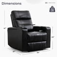 thumbnail image 6 of Bonzy Home Power Electric Recliner Chair, PU Leather Home Theater Seating with Swivel Tray Cup Holders, USB Port & Hidden Storage, Single Movie Recliner for Living Room Media Room, Black, 6 of 7