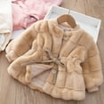 thumbnail image 5 of Lkhaha Girls Jacket Warm Fleece Thicken Button Up Padded Elegant Solid Color Fuzzy Coat Size 10-11 Years, 5 of 7