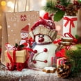 thumbnail image 4 of 4 PCS Christmas Gift Bags Kraft Holiday Wrapping Paper Bags with Christmas Snowman Prints for Holiday Party Favors Xmas Gift Box Packaging, 4 of 9