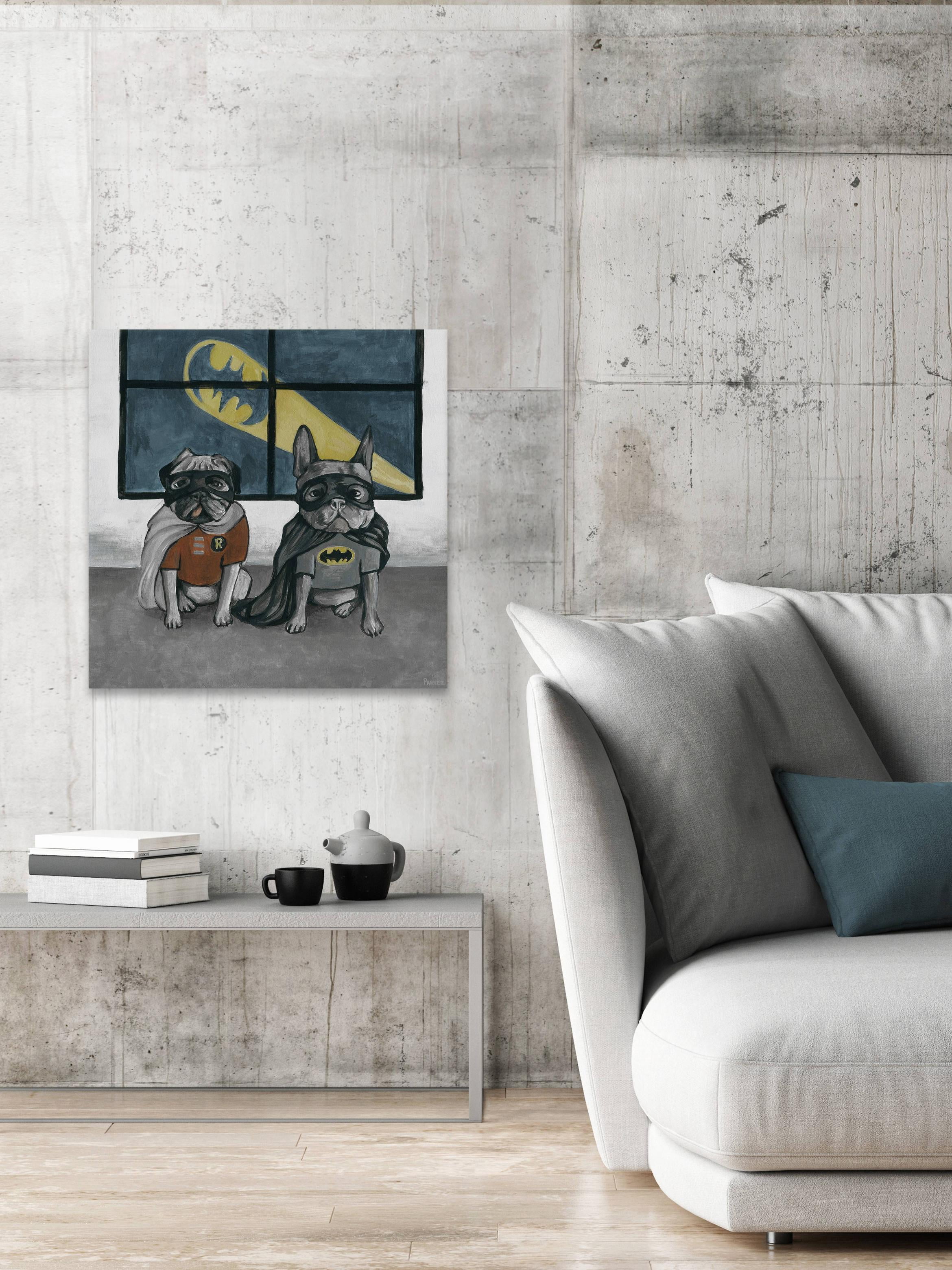 Parvez Taj Superhero Bulldogs Canvas Wall Art