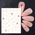 thumbnail image 1 of Pegatinas de Luna en relieve para uñas, accesorios de decoración de uñas con diseño de corazón estrellado geométrico, Estrella de oro y plata Gao Jinjia LED, 1 of 2