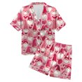 thumbnail image 4 of vigerkar Women Pajamas Set 2 Piece Funny Pajams for Women Fun Pajama Party Set Short Sleeve Comfortable Sleepwear (Hot Pink, S), 4 of 7
