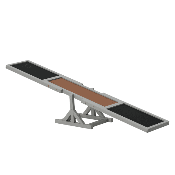 Dog Agility Seesaw - Wooden Training Equipment for Exercise, Gray - Up to 66lbs
