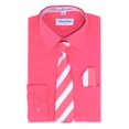 thumbnail image 2 of Berlioni Kids Boys Long Sleeve Dress Shirt With Tie and Hanky Coral, 2 of 2