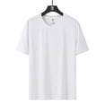 thumbnail image 5 of Camiseta de seda de hielo con texto y logotipo personalizado para hombre y mujer, camisa de cuello redondo de talla grande para parejas, verano gordo 8XL, 2023, 5 of 5