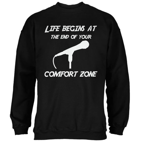 Comfort Zone Microphone Black Adult Sweatshirt - Small