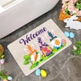thumbnail image 6 of KOYPTL Easter Door Mat, Spring Bunny Floral Flower Indoor Outdoor Non-Slip Doormat, Entryway Front Porch Easter Rabbit Egg Carrot Welcome Door Mat Colorful for Entrance Decorations 16x24 inch, B, 6 of 7