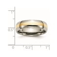 thumbnail image 3 of Mens 6mm Comfort Fit Titanium Wedding Band Ring with 14K Gold Inlay, 3 of 6