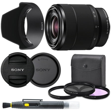 Sony 28-70mm F3.5-5.6 FE OSS Interchangeable Standard Zoom Lens with Pro Starter Kit Includes: Filter Kit Front Lens Cap Rear Lens Cap Lens Hood and Cleaning Pen - International Version