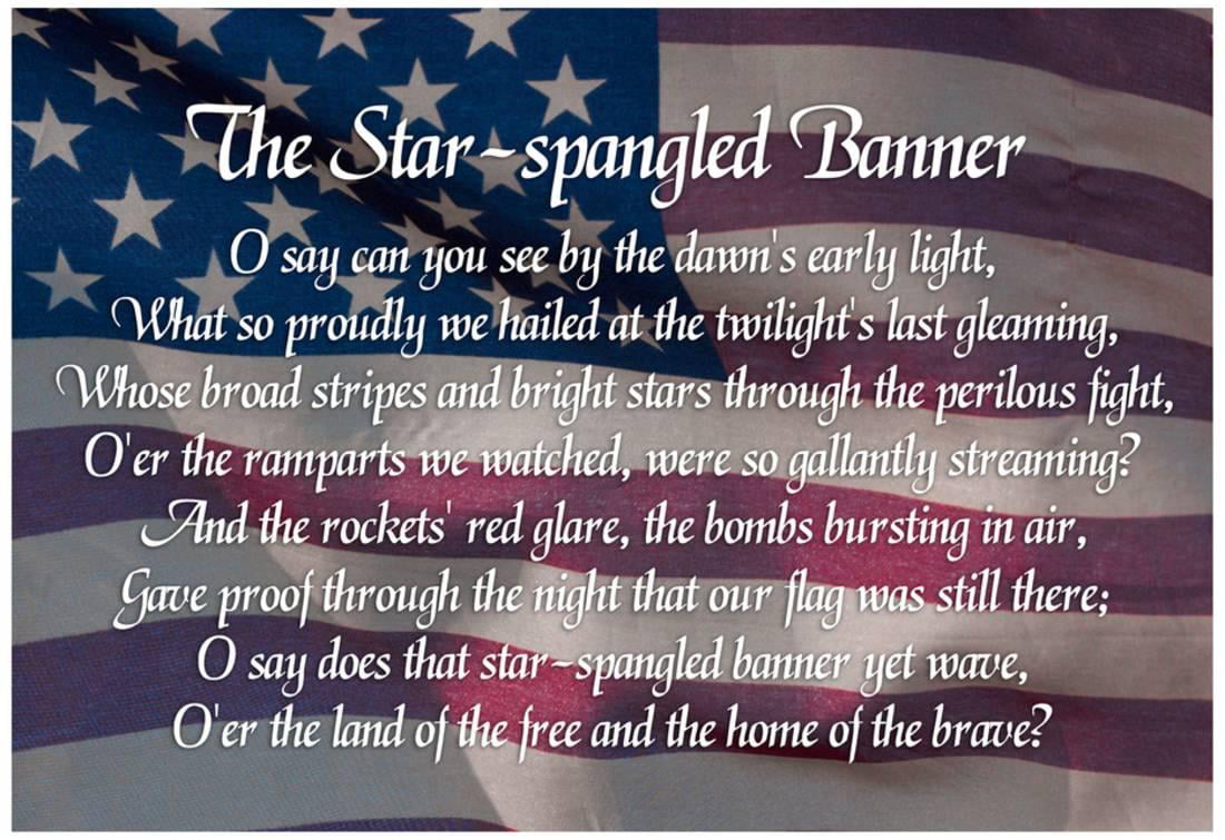 Starspangled Banner Lyrics Poster 19x13