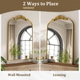 thumbnail image 5 of BEAUTYPEAK 38"x 24" Arched Bathroom Mirror Baroque Style Wall Decor,Gold, 5 of 8