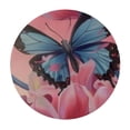 thumbnail image 4 of nygtbtfer Flowers Round Fitted Tablecloth with Elastic Edge, Butterfly Round Table Cover Home Decorative Tablecloth for Dining Table Dinner Party Family Gathering,Fit for Round Tables 46-50, 4 of 8