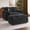 Black, variant on QuzyAor 56" Oversized Chair and A Half with Storage Ottoman, Pink Chenille Tufted Loveseat Chaise Lounge with USB & Phone Holder, Cozy Reading Sofa