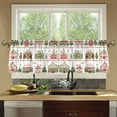 thumbnail image 4 of Yayeee Kitchen Curtains Set of 2 Light Filtering 57"x36" Over Sink Window Panels, Red Christmas House, 4 of 7