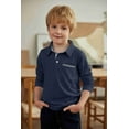 thumbnail image 5 of Arshiner Boys Fall Polo Shirts Long Sleeves Color Block Half Button Polo Shirts with Pocket, 5 of 8