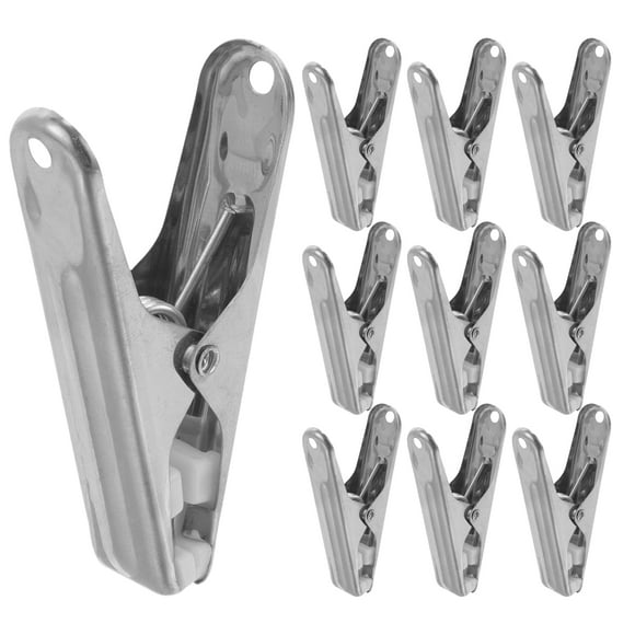 10 pinzas de metal resistentes para ropa, pinzas para ropa, pinzas para sábanas y toallas.