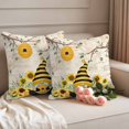 thumbnail image 2 of Bees Dwarfs Pillow Covers 2 Pack Yellow Sunflowers Branch Spring Flower Plant Vintage Pillowcase Waterproof Outdoor Throw Pillow Cover for Patio Garden Square Cushion 18”x18”, 2 of 9