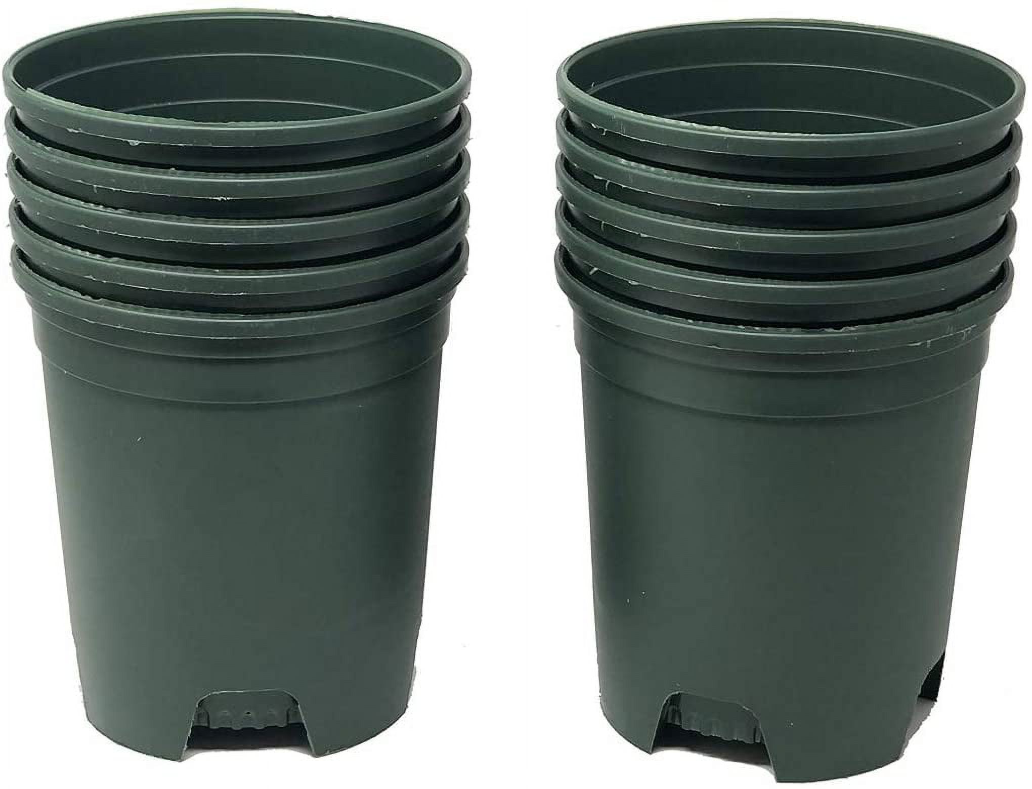 Cotta Planters 1 Gallon Nursery Pots 10-Pack 6 inch Plastic Planters Liners Greenhouse supplies, Green