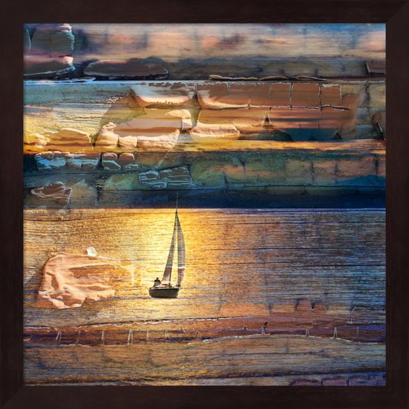 Sunset Sailing 1 by Surma & Guillen, Framed Wall Art, 13.25W x 13.25H