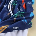 thumbnail image 6 of lnmuld Boys' 2 Piece Swimsuit Set Cartoon Print Swim Shirt with Beach Shorts for Summer Swimming Size:4-5 Years, 6 of 9