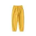 thumbnail image 2 of Akiihool School Uniform Pants for Boys Boys Pleated Ruffle Trim Pants Twill Straight Leg Pant (Yellow,4-5 Years), 2 of 4