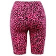 thumbnail image 3 of A2Y Women's Brushed Microfiber Leopard Print Biker Bermuda Shorts Hot Pink XL, 3 of 3