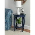 thumbnail image 2 of Linon Wren 18.5" Round Accent Side Table with Shelf in Navy Blue Painted Wood, 2 of 7
