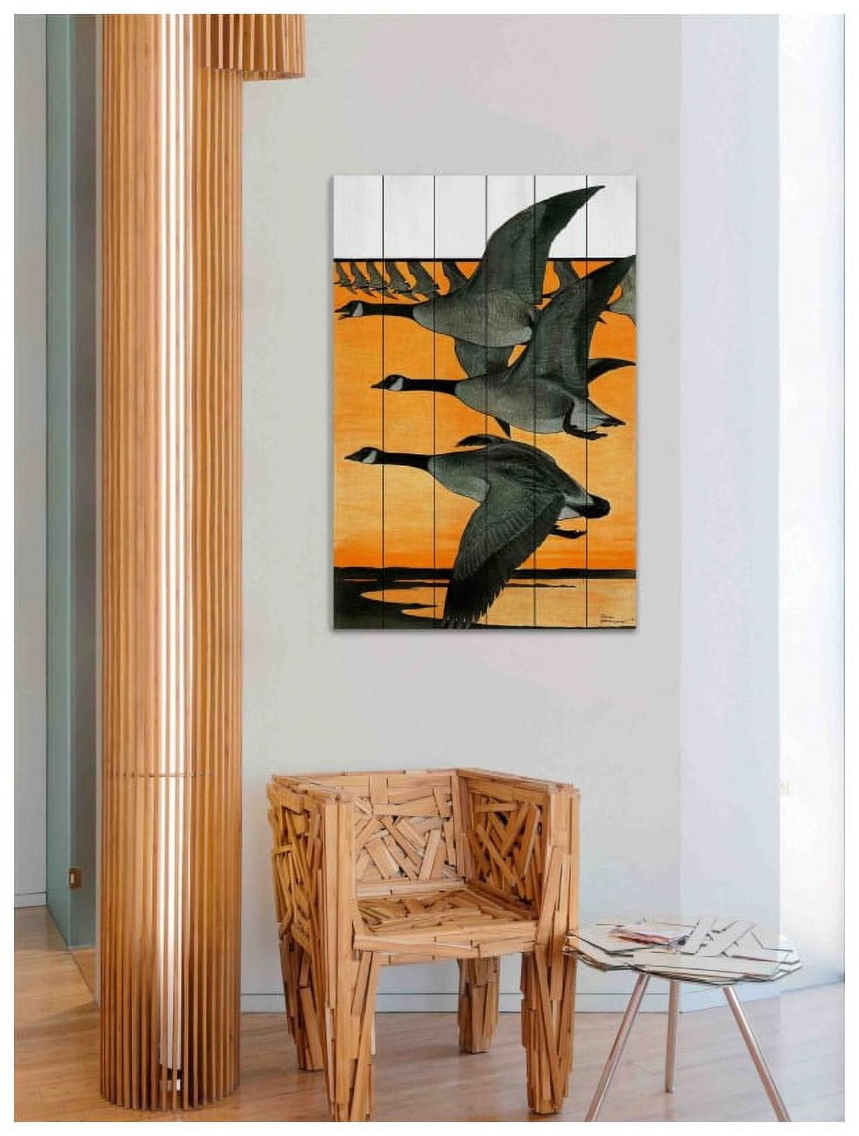Marmont Hill "Journal Geese" Painting Print on White Wood
