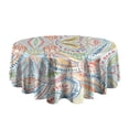 thumbnail image 5 of Multicolor Paisley Pattern Round Tablecloth 60"x60",Wrinkle Wipeable Table Cloth for Kitchen Dining Room Picnic Patio Party, 5 of 6