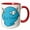 Red/White, variant on 3drose, Silly Grumpy Blue Monster Cartoon, 11oz Two-tone Yellow Mug