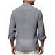 thumbnail image 4 of Camisetas de Manga Larga Casual Color Sólido Botón de Cuello Redondo Detalle Camiseta Suave para Deportes Primavera Diaria, 4 of 7