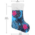 thumbnail image 2 of Coolnut 17.7 Inch Christmas Stockings, 2 PCS Beautiful Tropical Flowers and Leaves Presonalized Large Stocking Sock for Family Holiday Xmas Party Decorations, 2 of 7