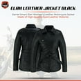 thumbnail image 2 of Daniel Smart Women Motorcycle Leather Jacket Wind Resistant Dyed Leather Jacket with long sleeves Inner Cuffs and Pockets, 2 of 6