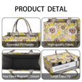thumbnail image 4 of Large Capacity Tote Bag,Yellow Sunflower Bud Leaf Pattern Handbag Fashion Luxury Tote Bag,15.7"x13"x 5.1" Inches,Laptop Compatible, 4 of 6