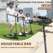 RCB Electric Scooter for Kids Ages 8-16, Lightweight &Foldable, Max 10 Miles & 12.5Mph, Double Brake, Adjustable Height Anti-Slip Handlebars,Blue