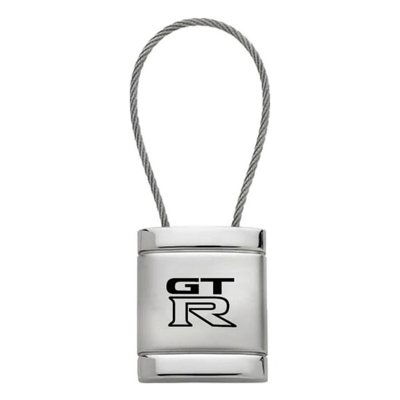 Nissan GTR Satin Chrome Cable Key Ring (Silver)